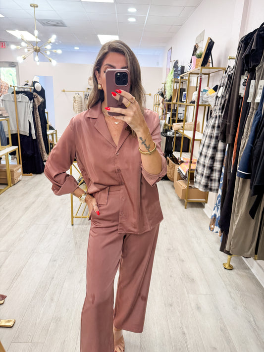 Mauve Your Thing Shirt & Pants SET