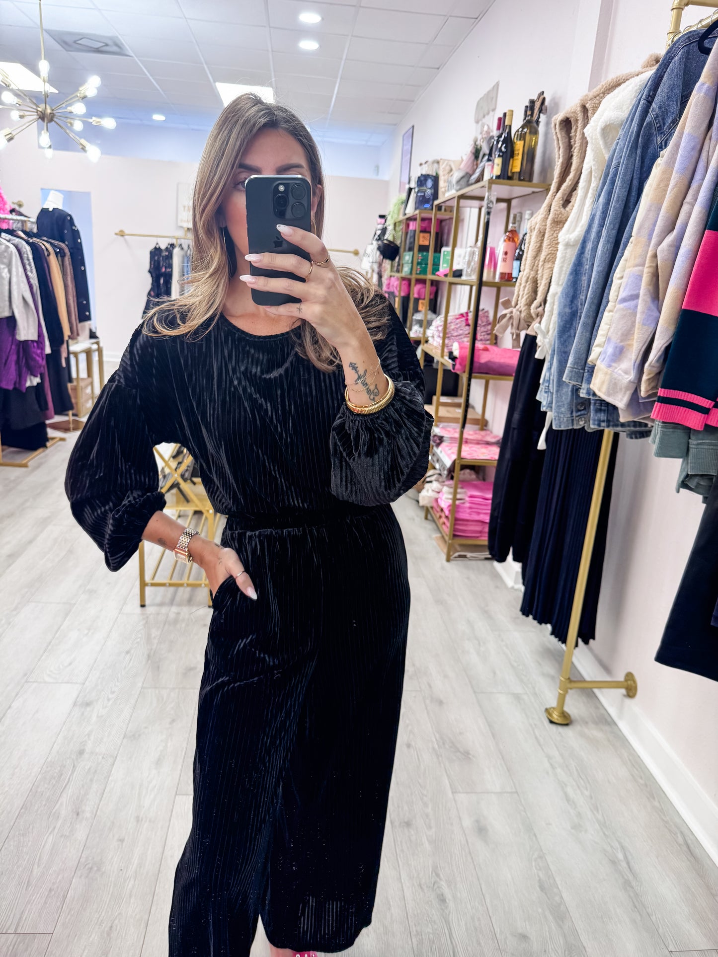 Ribbed Velvet Pant Set