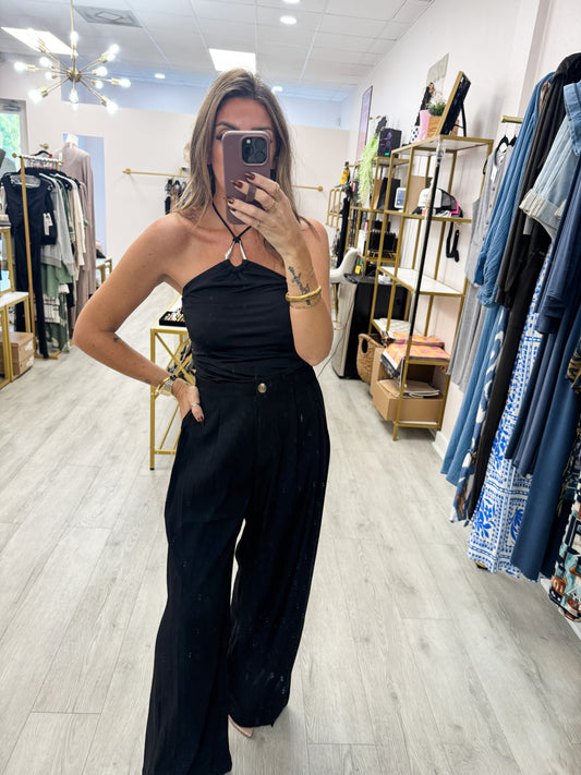 Black Wide Leg Trousers