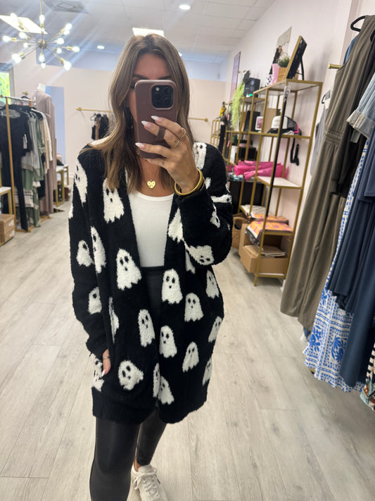 Black & White Reversible Ghost Cardigan