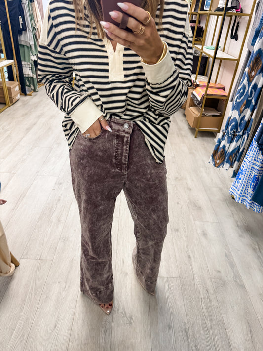 Mineral Wash Maroon Pants