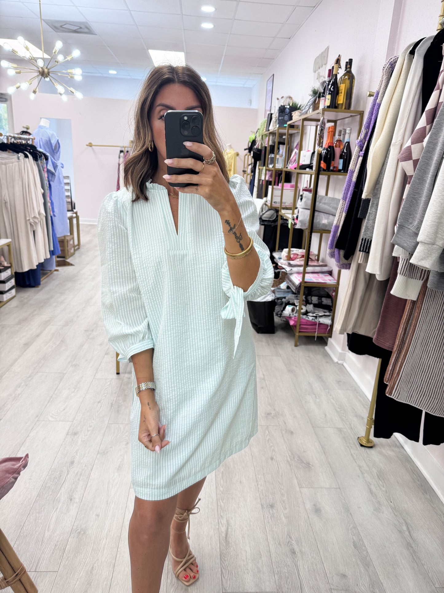 Lainey Seaform Seersucker Dress