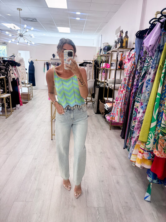 Seashell Trim Knit Top