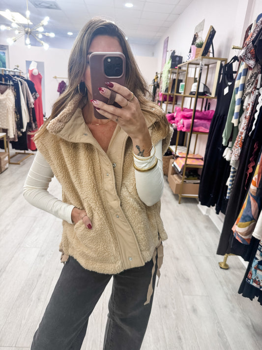Cozy Sherpa Beige Vest