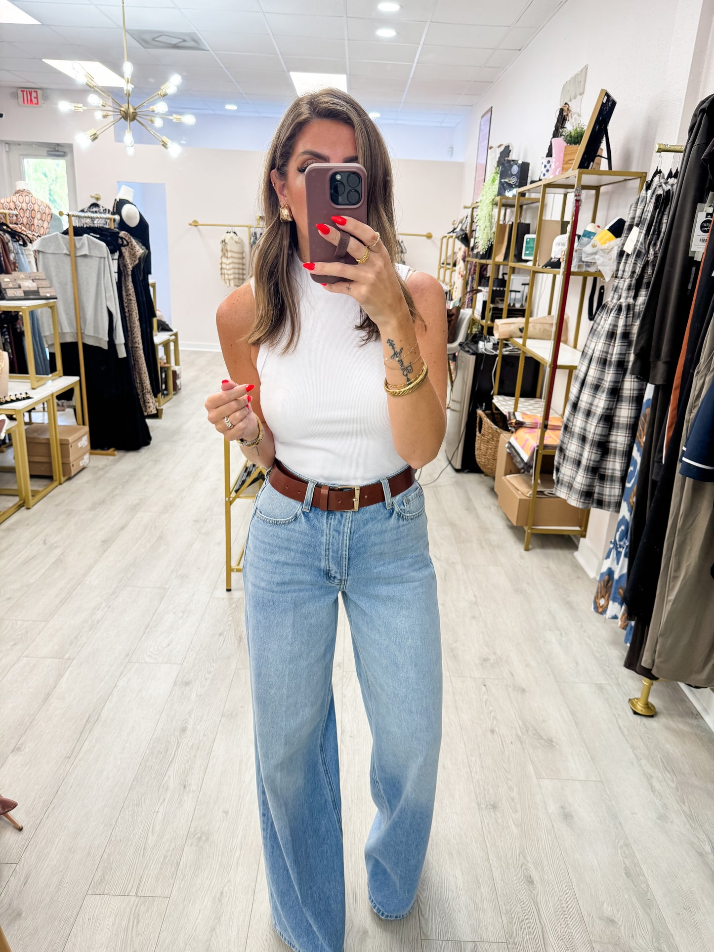 Cello Medium Wash Wide Leg Denim