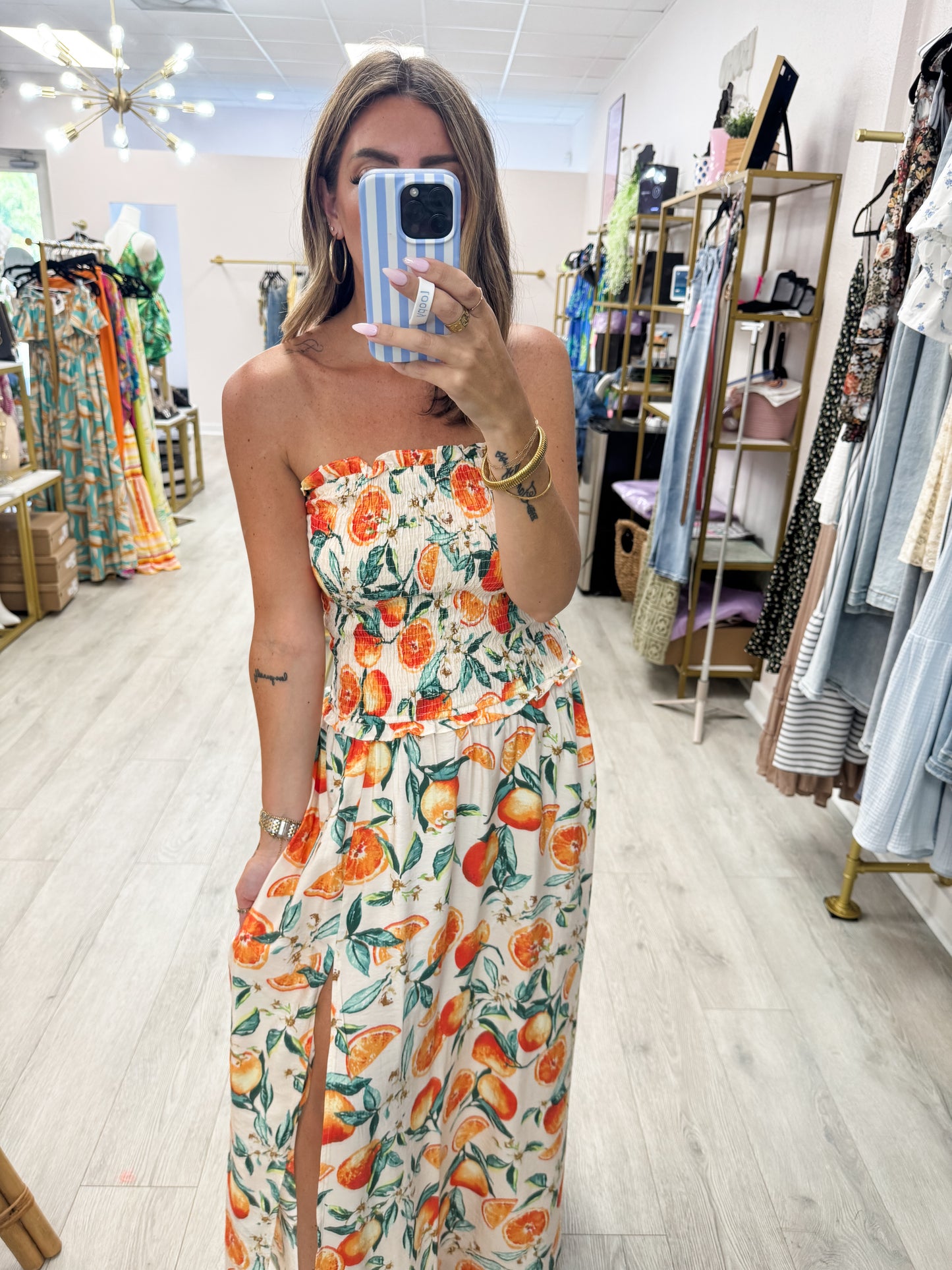 Citrus Chic Midi Dress