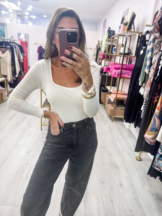 Basic Cream Long Sleeve Bodysuit