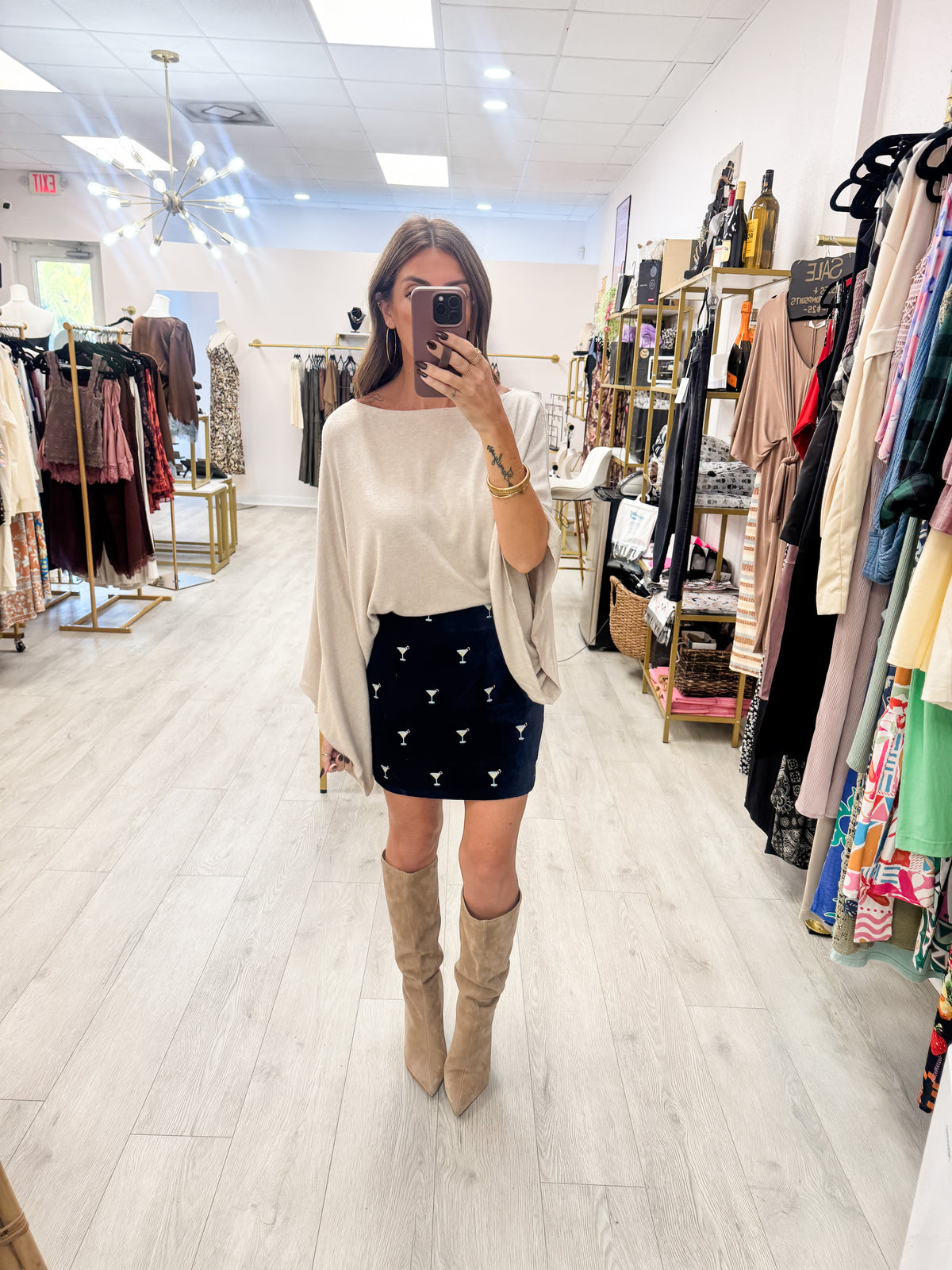 Oatmeal One Shoulder Asymmetrical Top