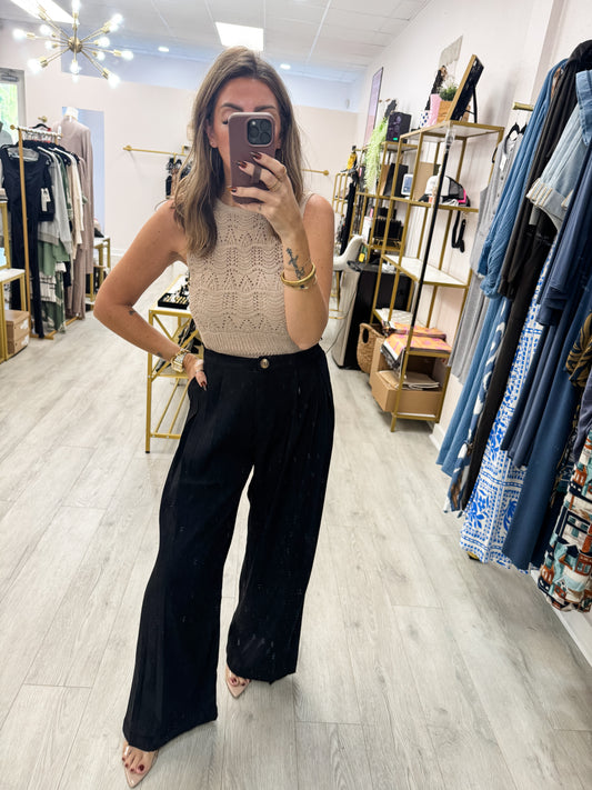 Open Knit Sleeveless Top