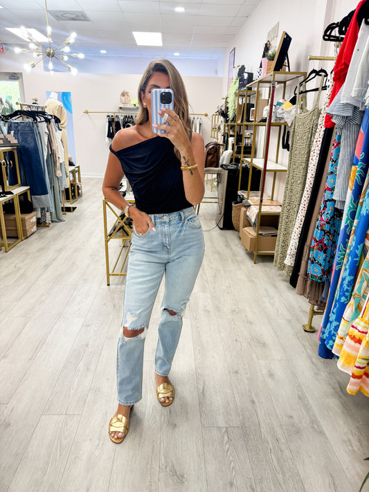 Distressed Cello High Rise Denim
