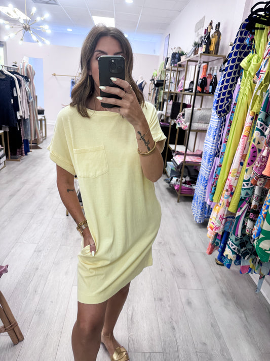 Butter Round Neck T-Shirt Mini Dress