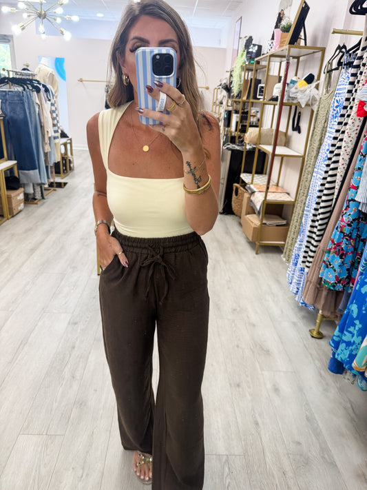 Brown Crepe Pants