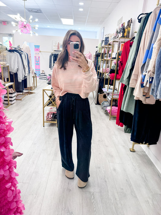 Dune Black Cotton Wide Leg Pants