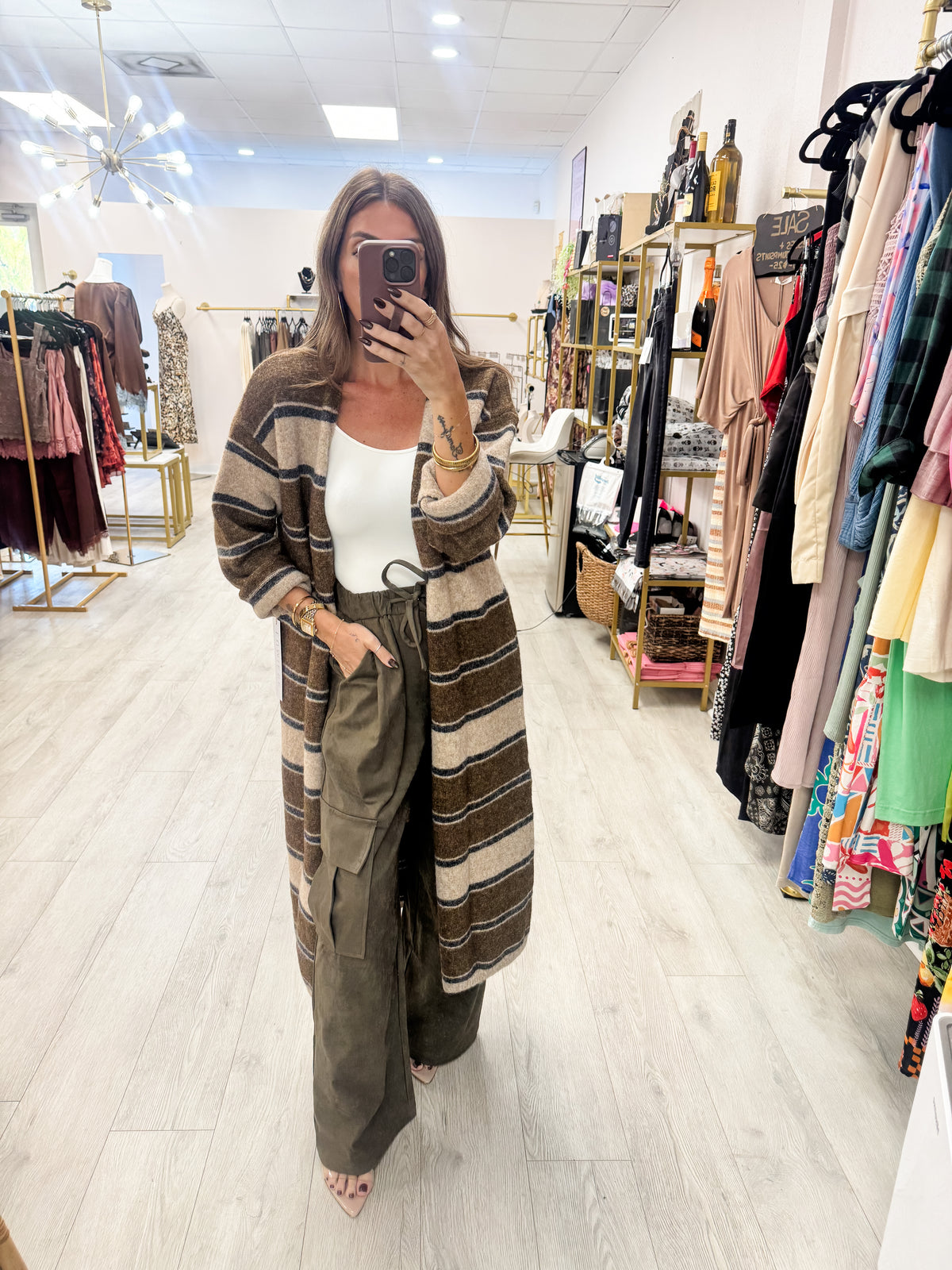 Striped Longline Cardigan