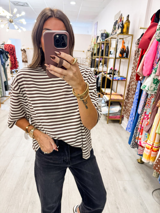 Coffee Bean Latitude Striped Tee