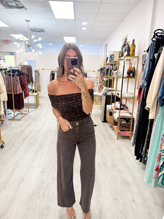 Off Shoulder Mesh Leo Top