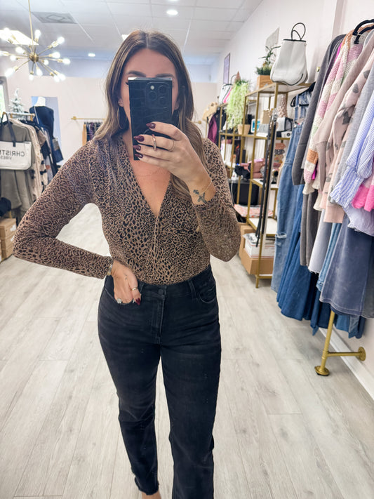 Leopard Lurex Bodysuit