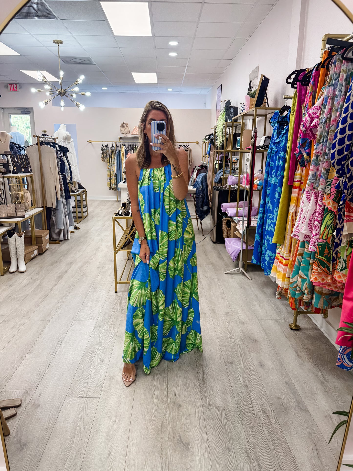 Palm Printed Maxi Dress