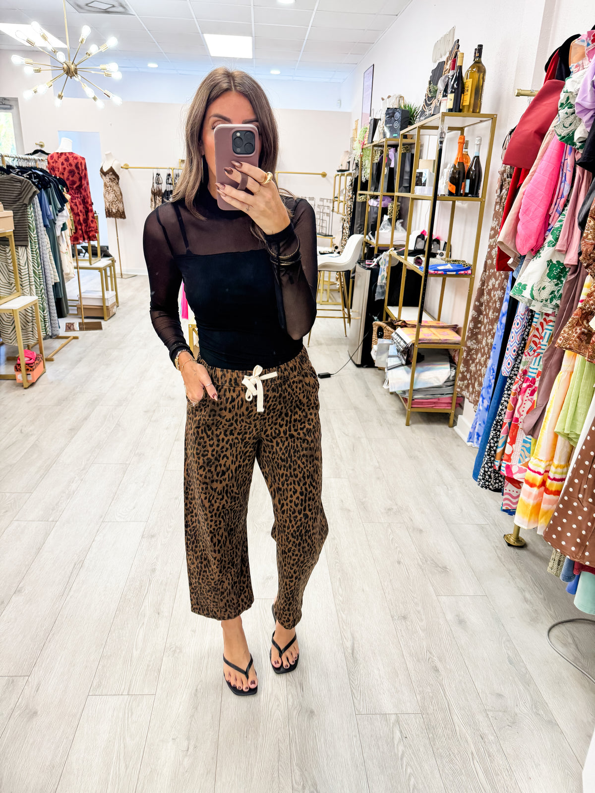 Leopard Lounge Wide-Leg Pants