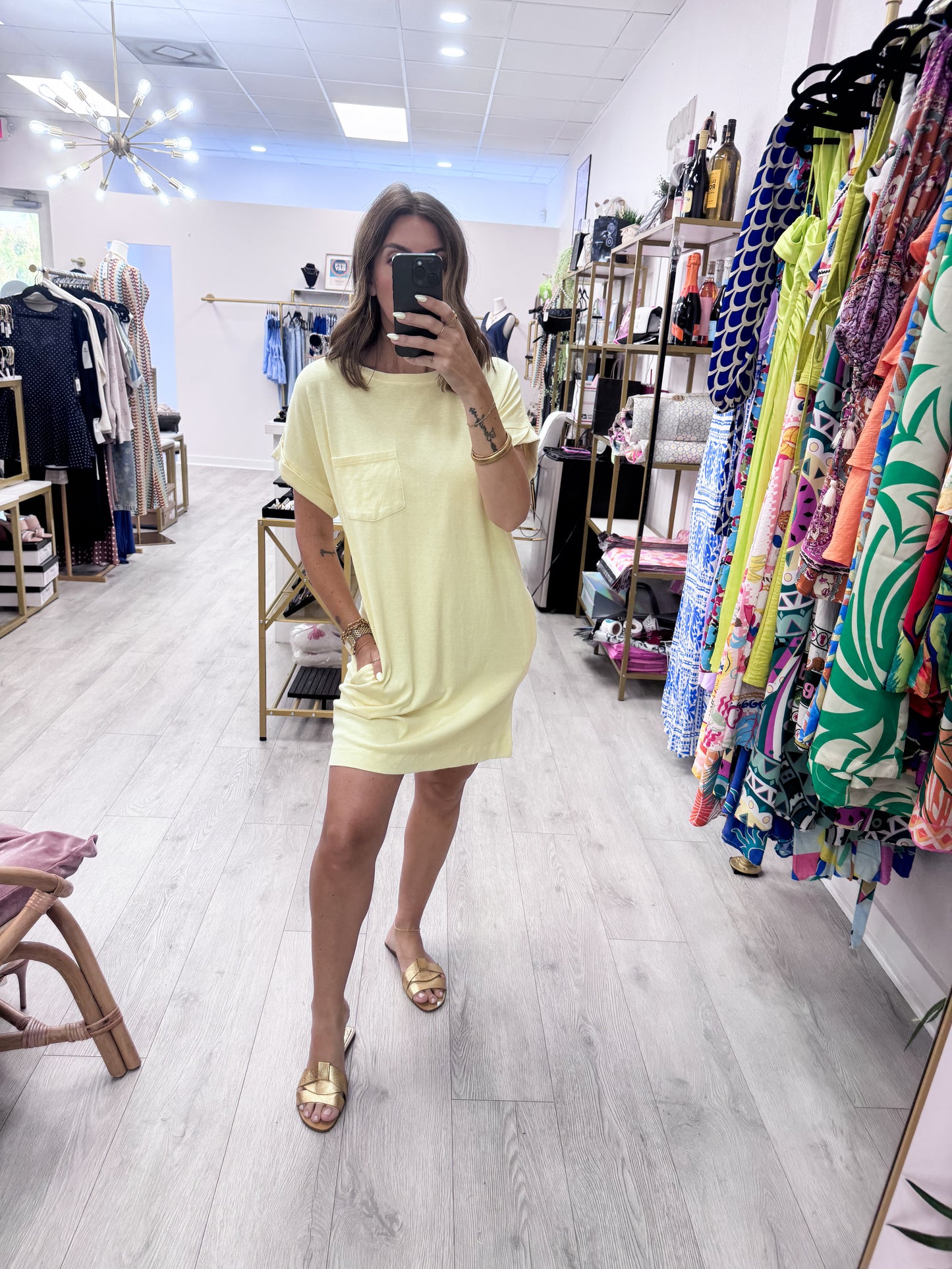 Butter Round Neck T-Shirt Mini Dress