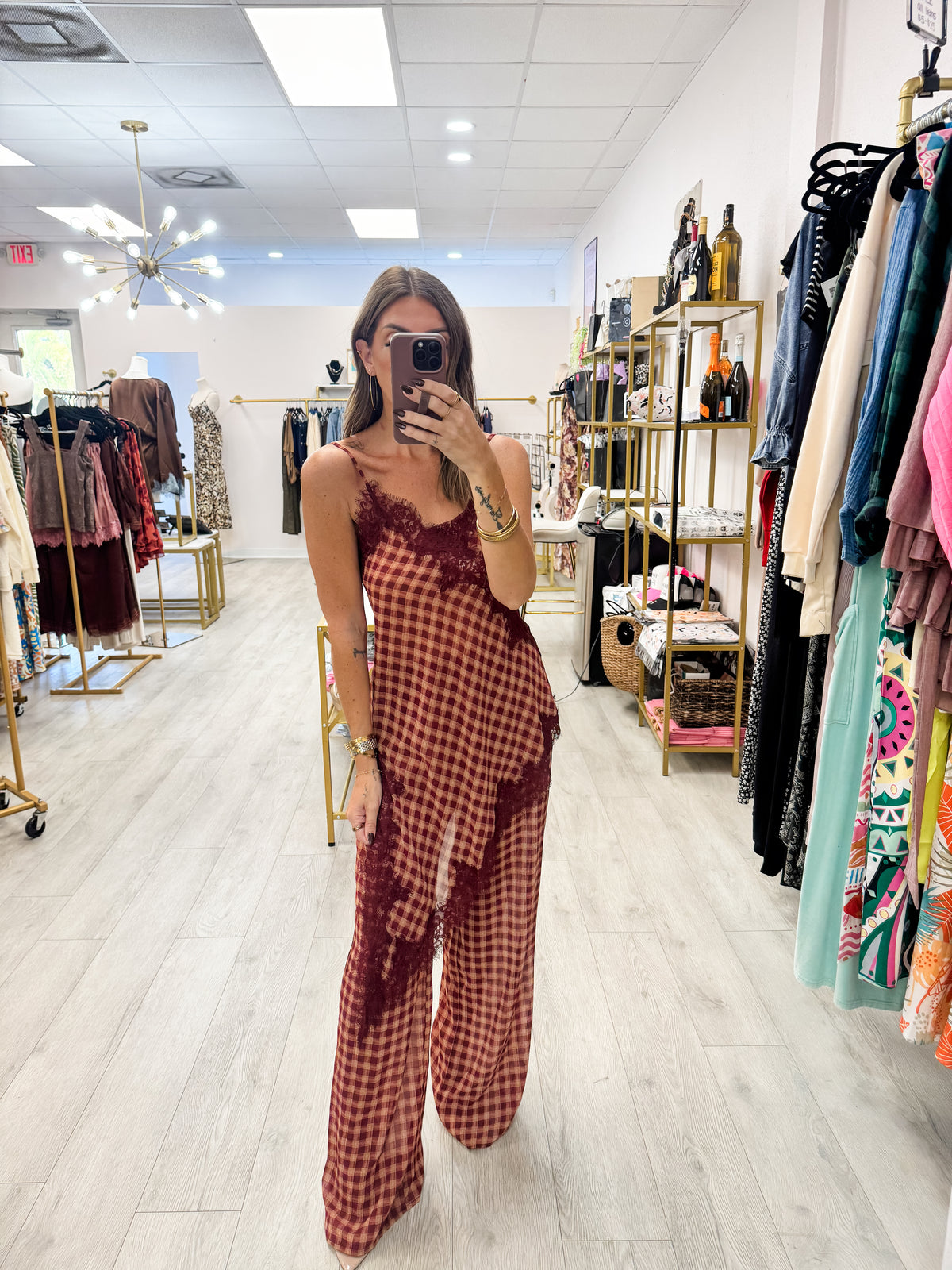 Gingham Lace Trim Set