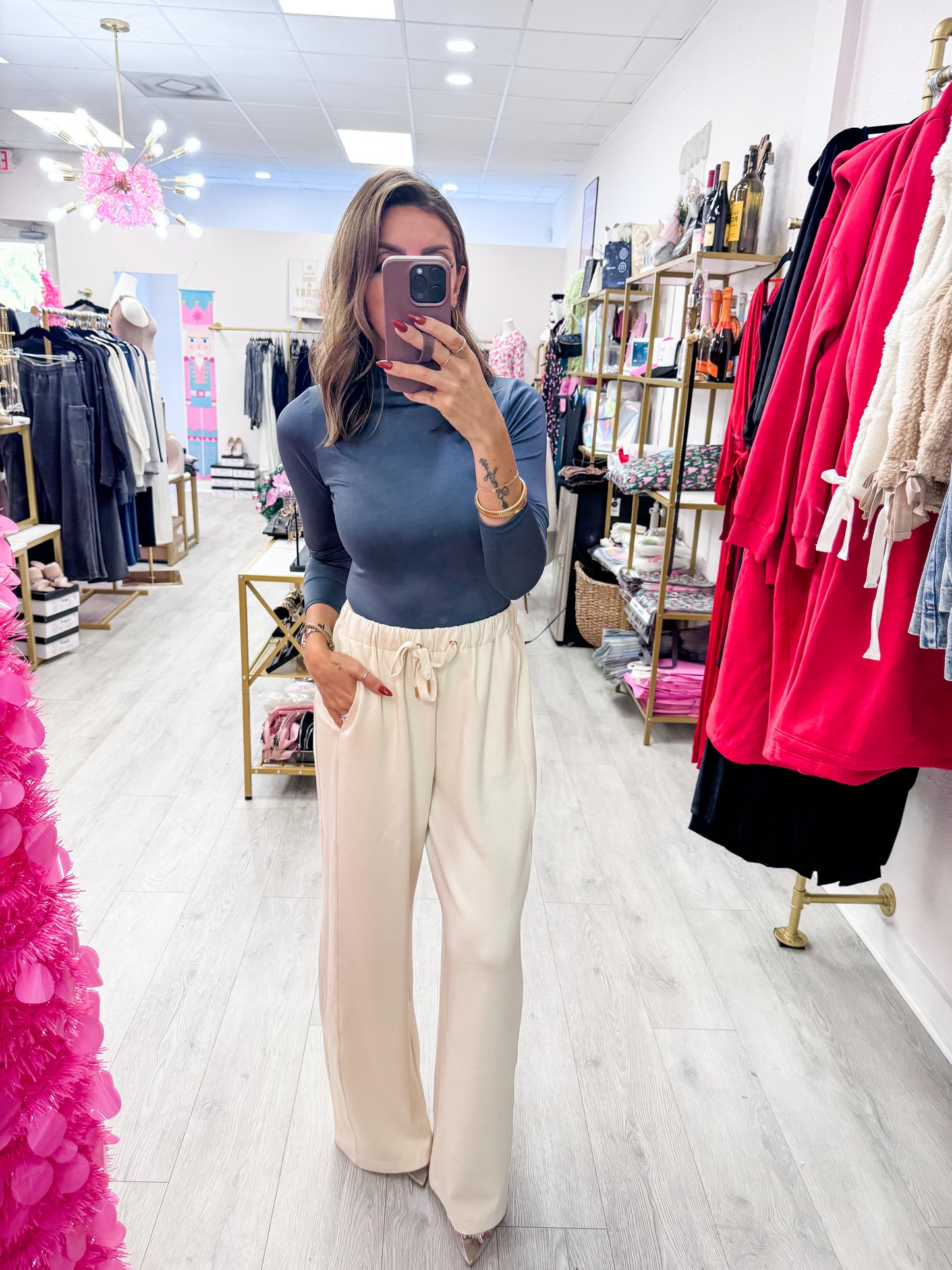 Indigo Mock Neck Bodysuit