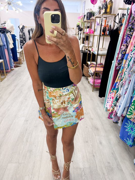 Aloha Printed Woven Skort