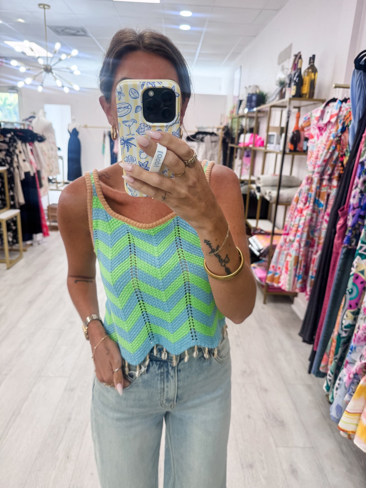 Seashell Trim Knit Top