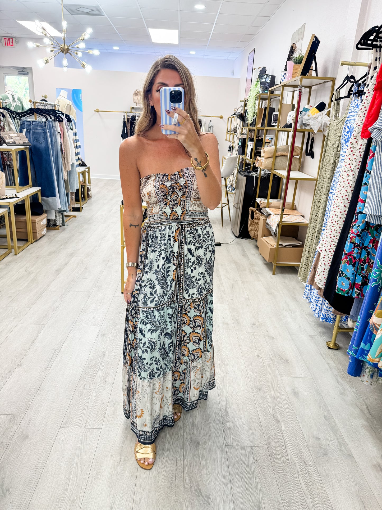 Boho Smocked Maxi Dress