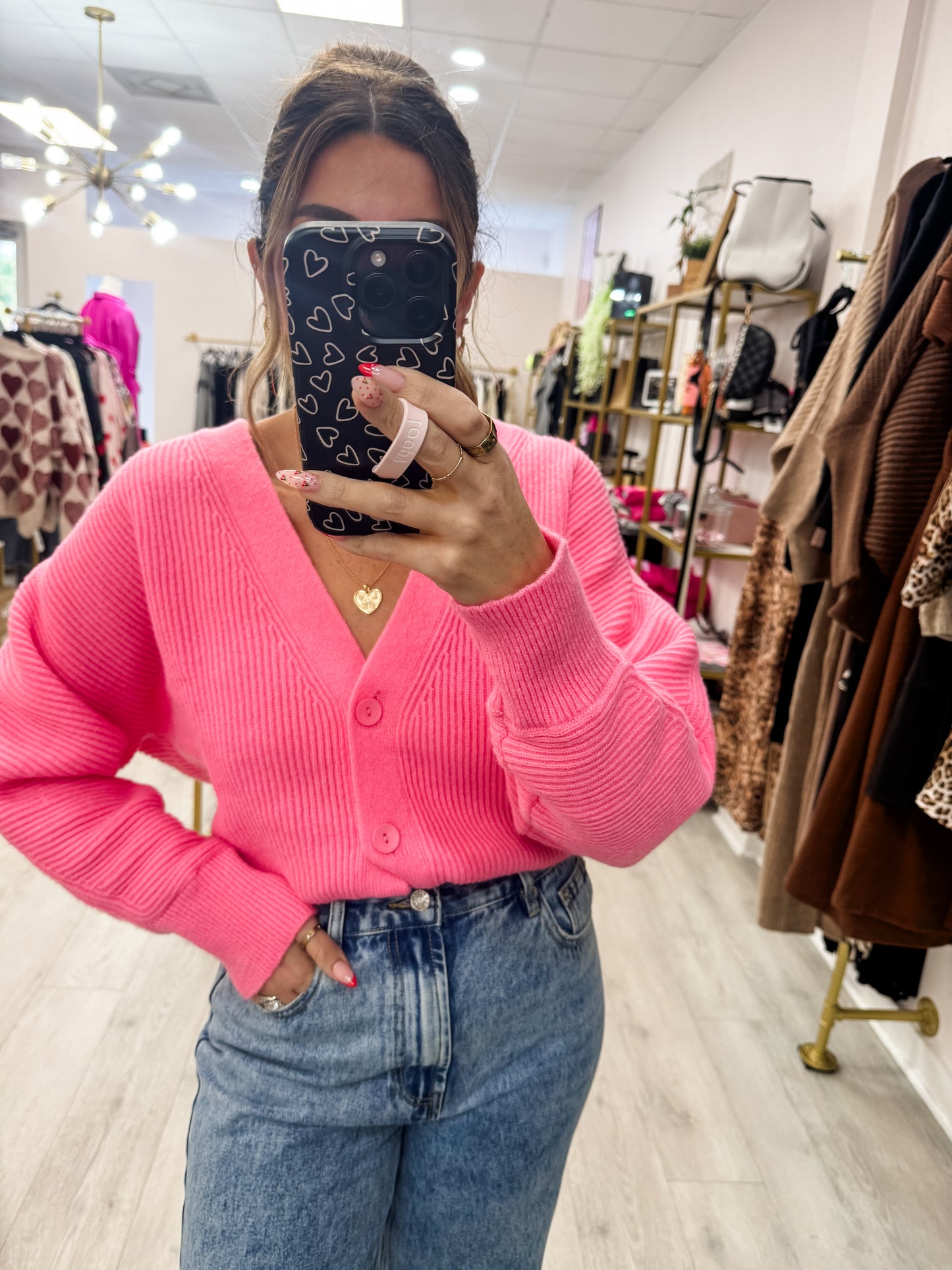 Solid Ribbed Knit Cardigan