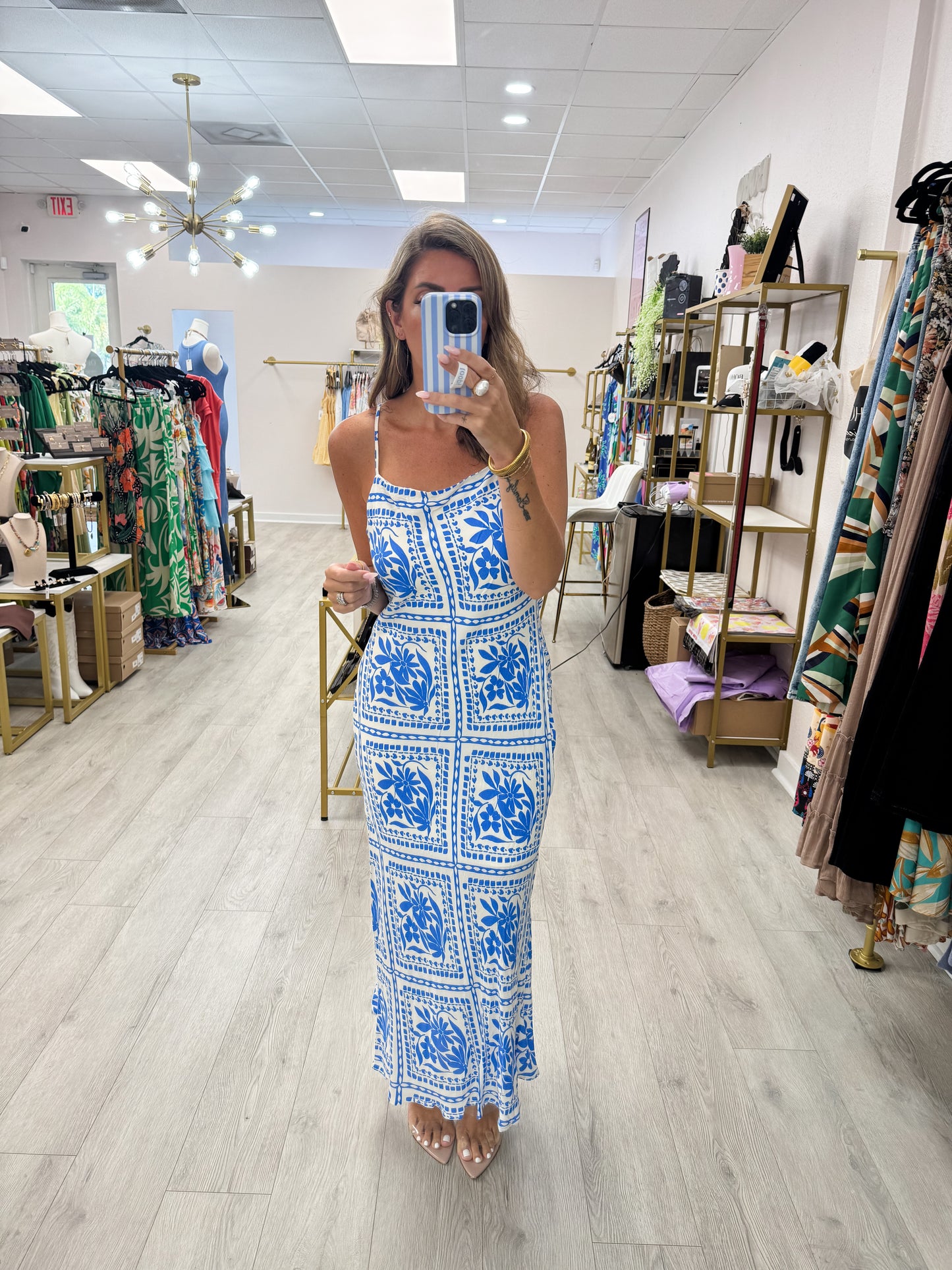 Floral Tile Print Dress