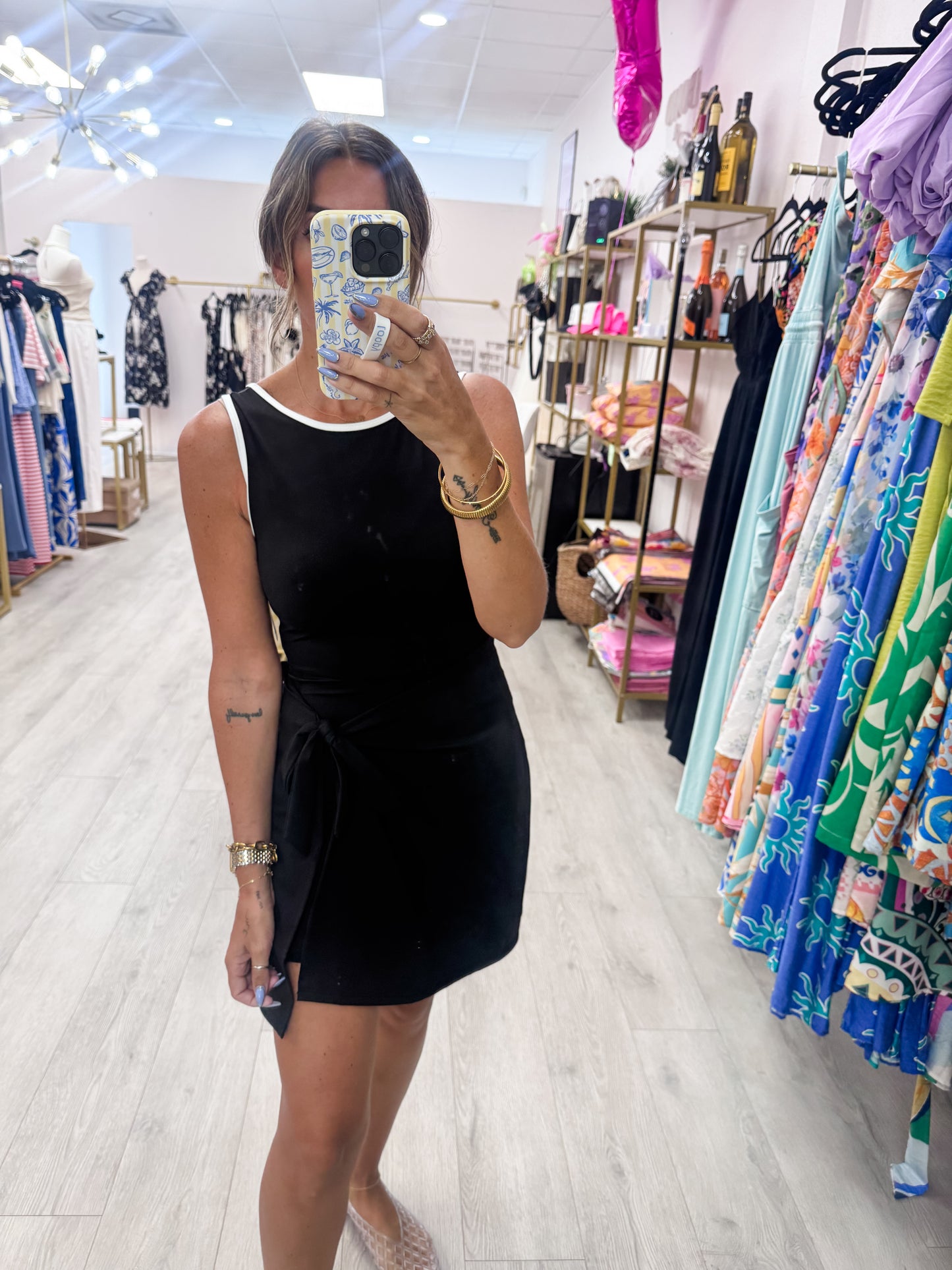 Black & White Binding Active Skort Dress