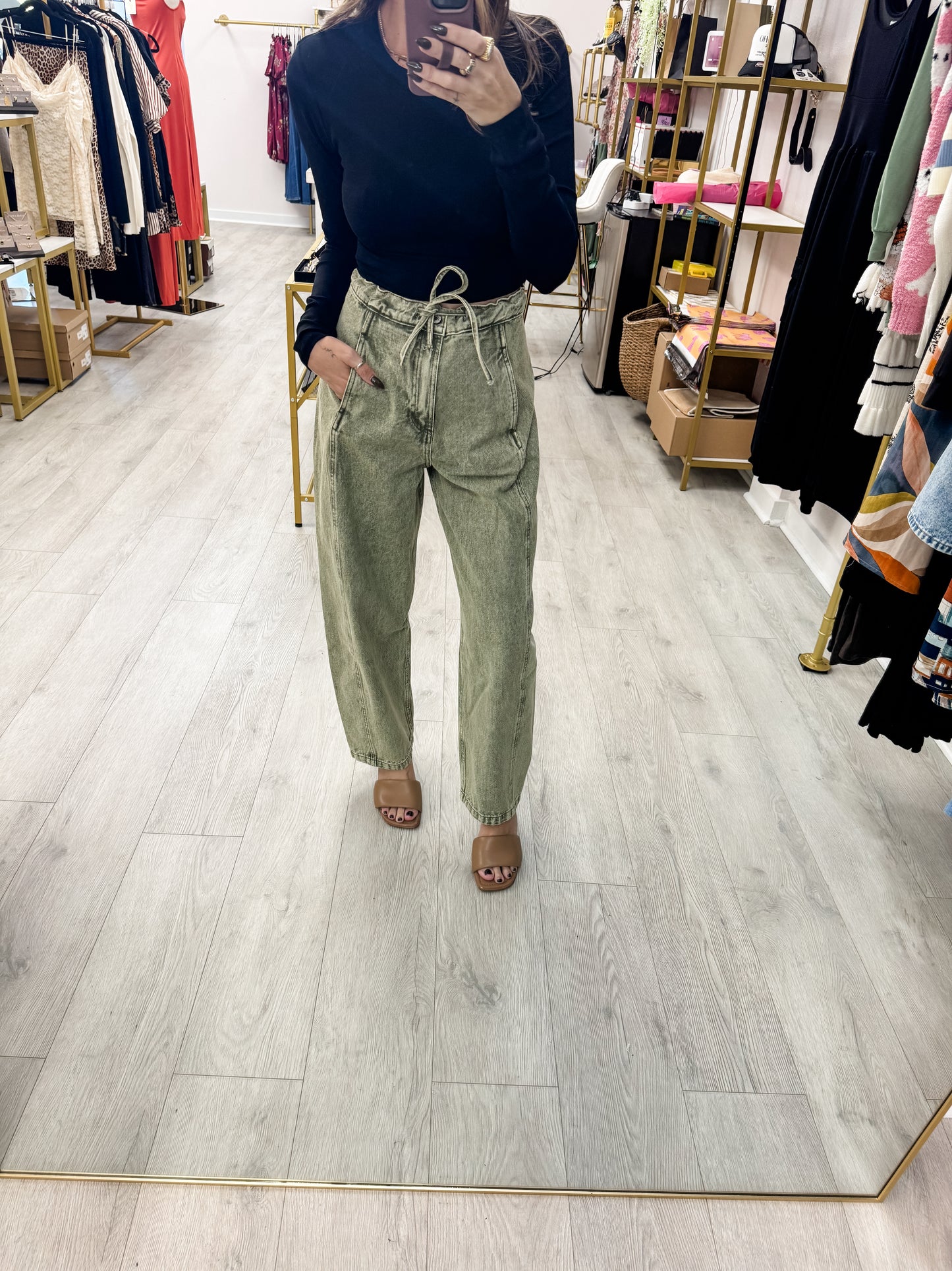 Olive Barrel Jeans