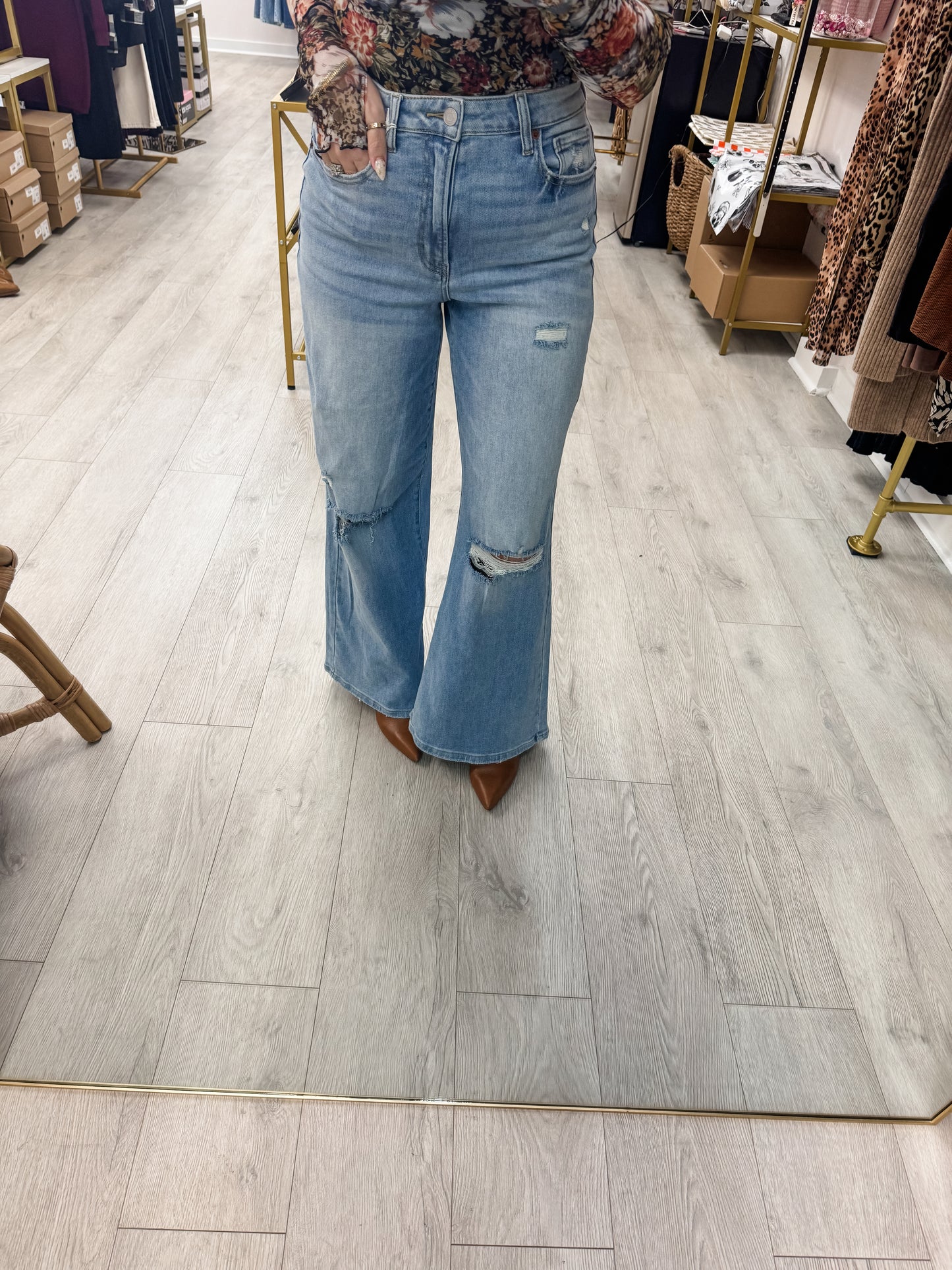 Cello Wide Leg High Rise Denim