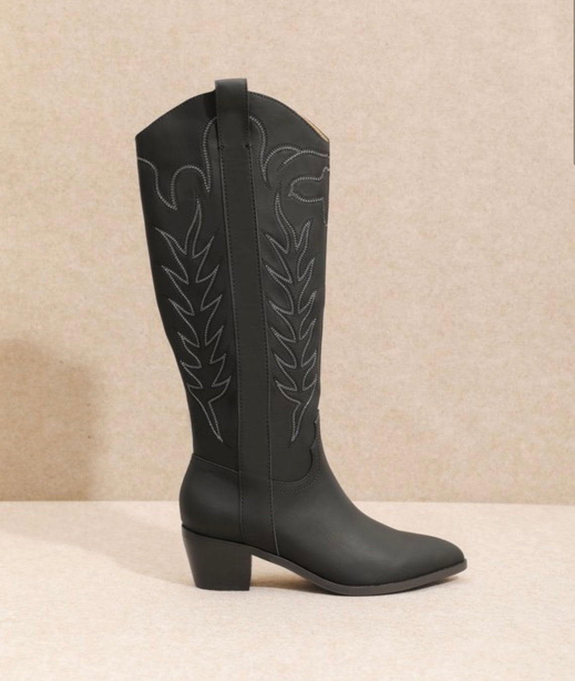 The Black Inlay Western Boots