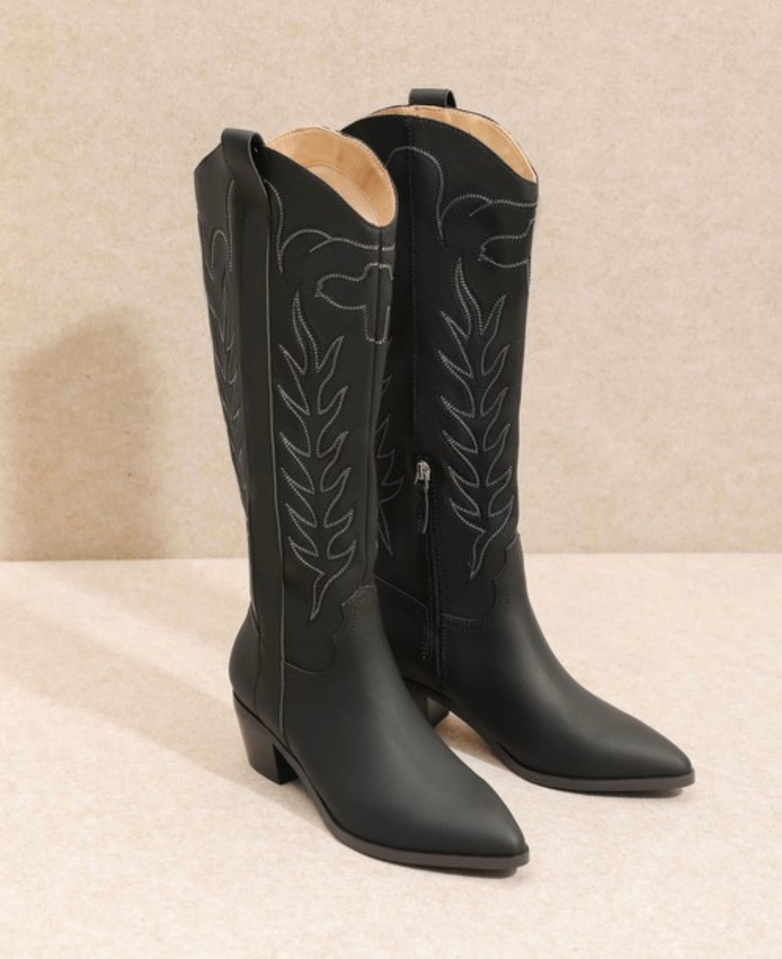 The Black Inlay Western Boots