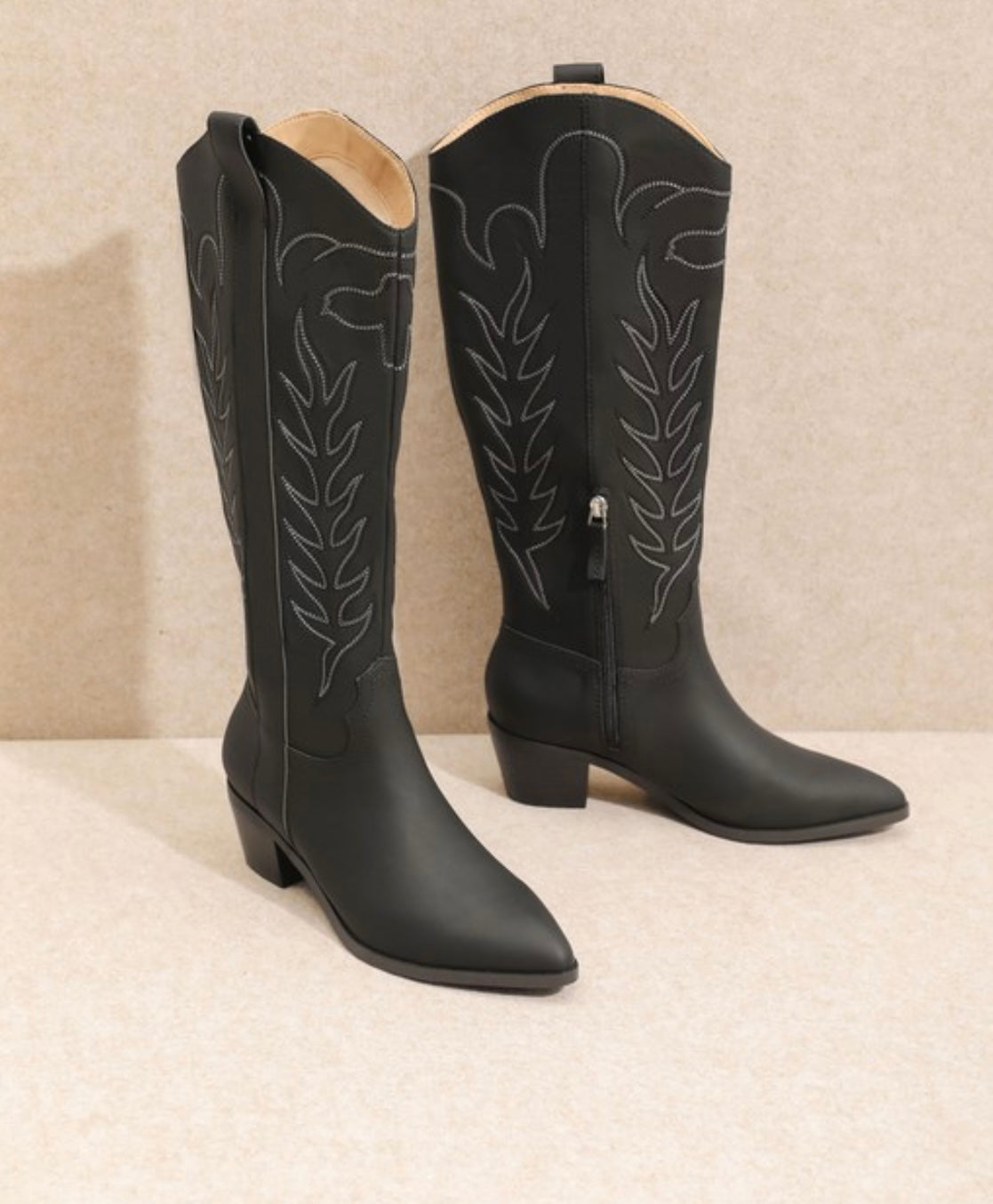 The Black Inlay Western Boots