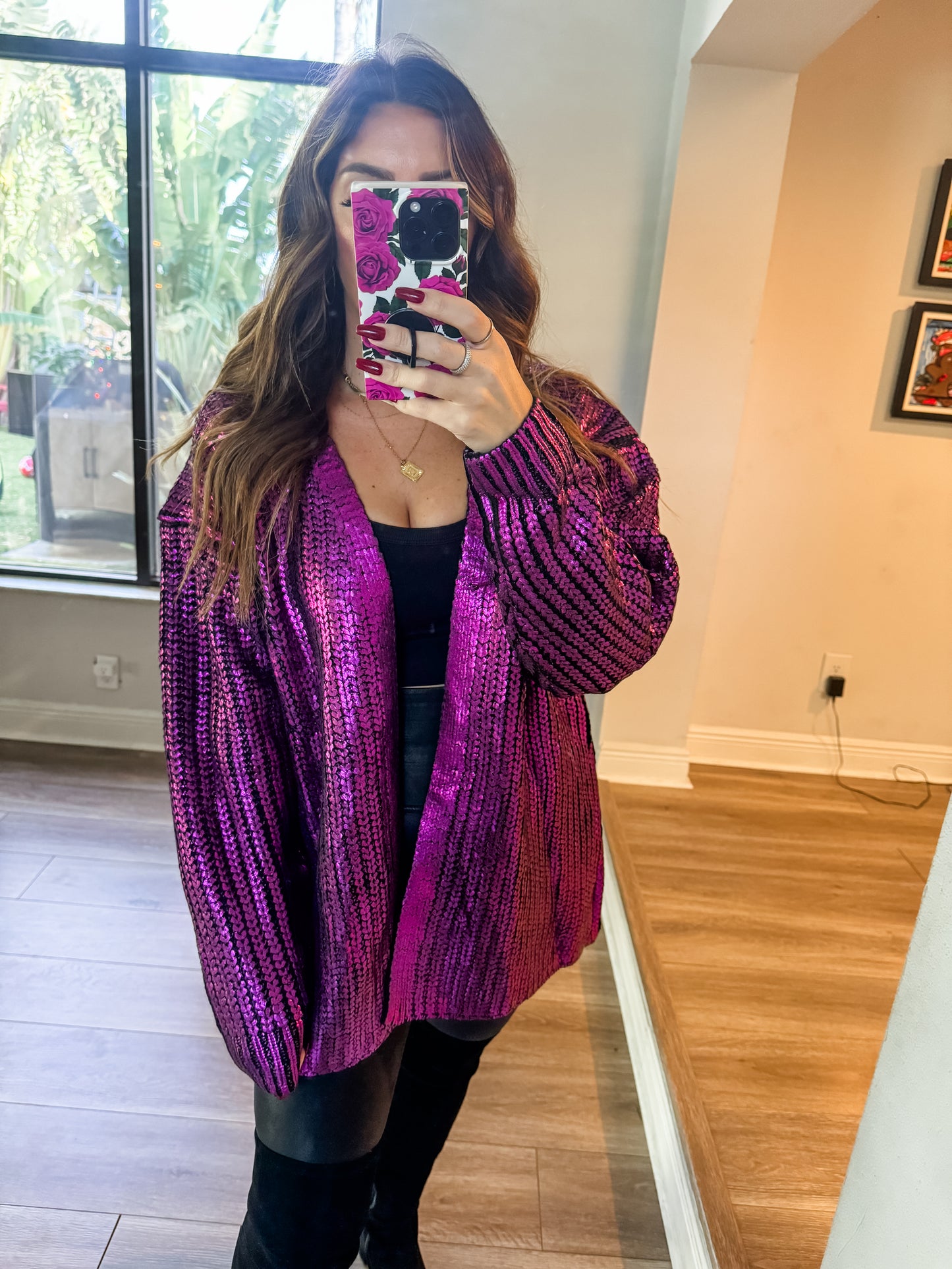 The Jocelyn Metallic Cardigan