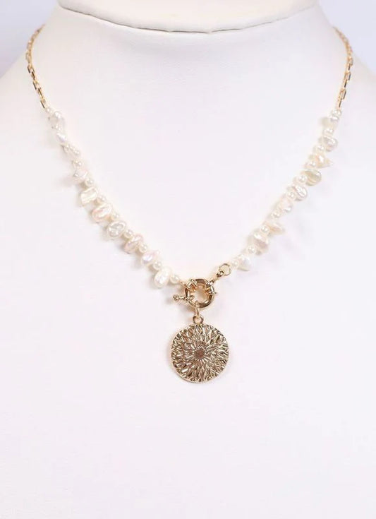 Donette Pearl Charm Necklace