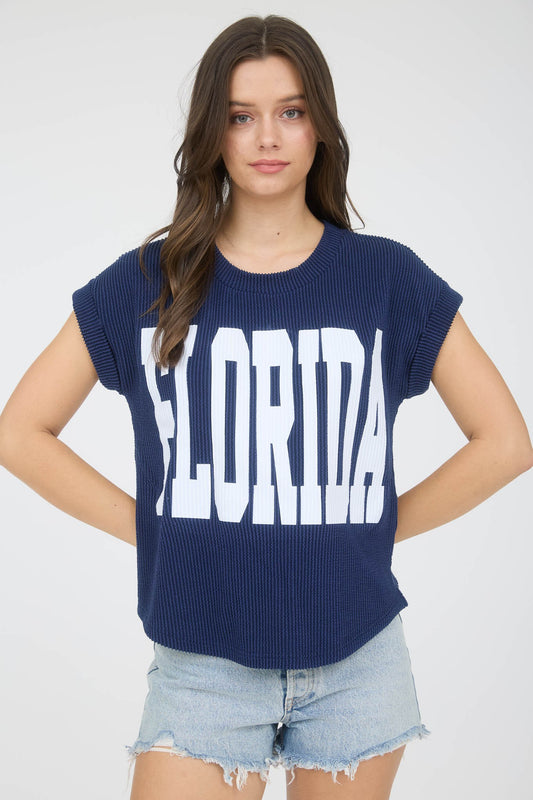 Blue Florida Knit Top