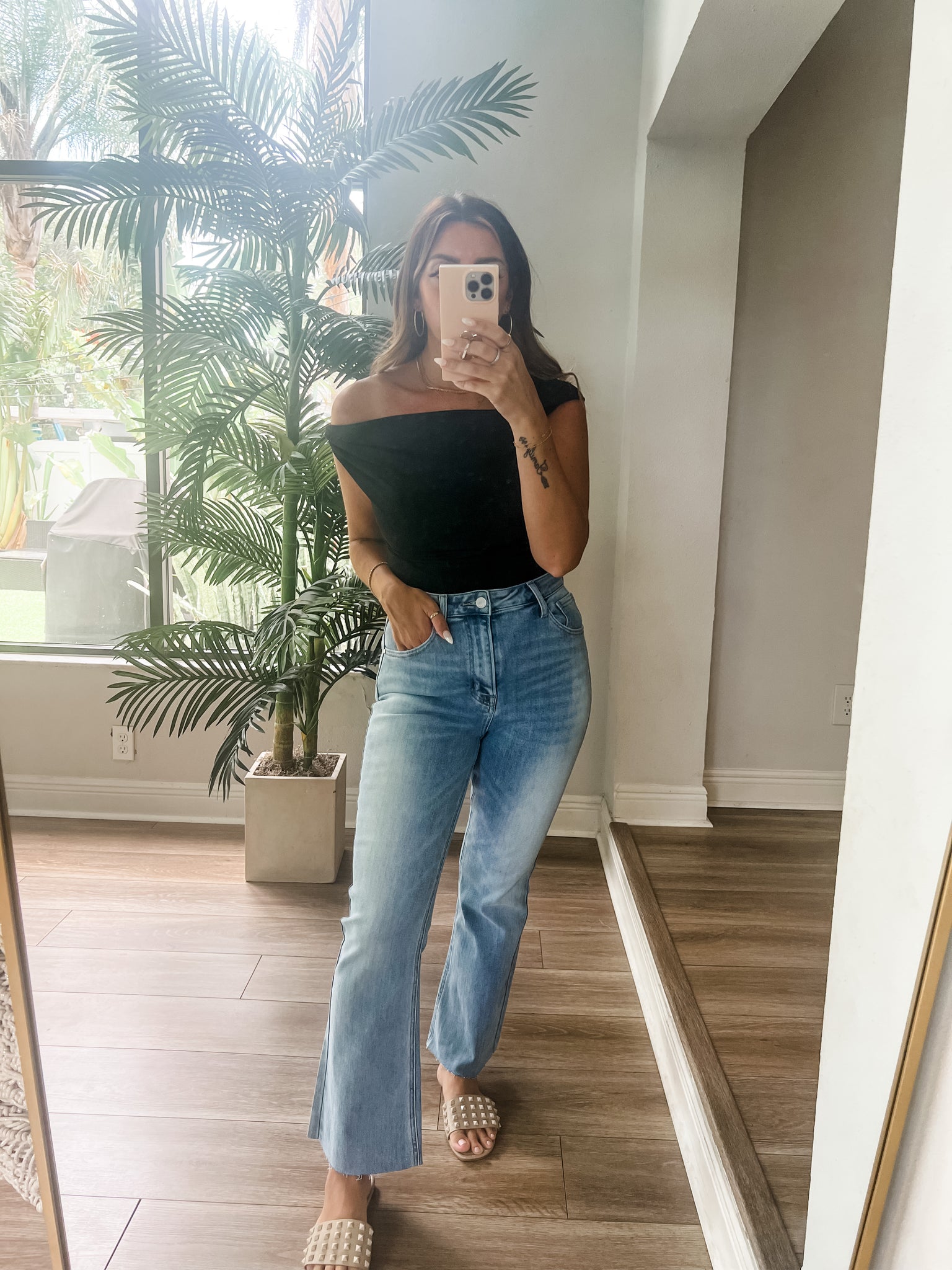 The High Rise Crop Flare Jeans