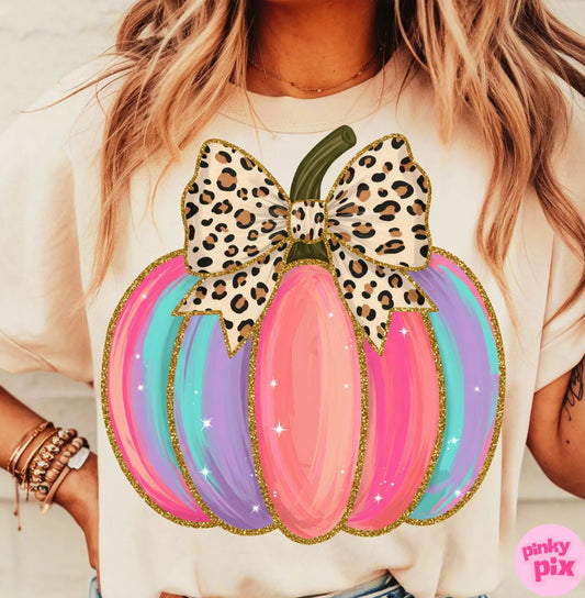 PRE-ORDER Leopard Girly Bow T-SHIRT