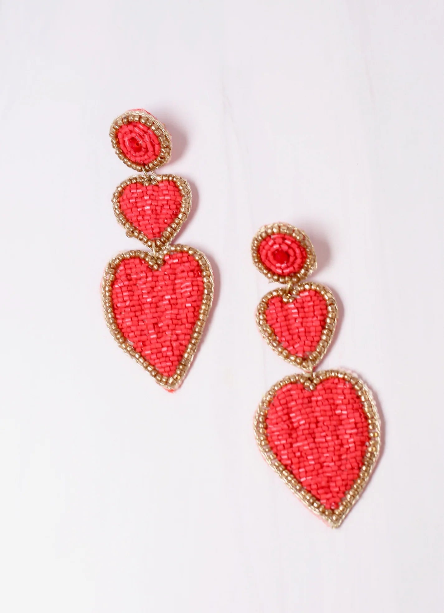 Love Story Beaded Heart Earrings