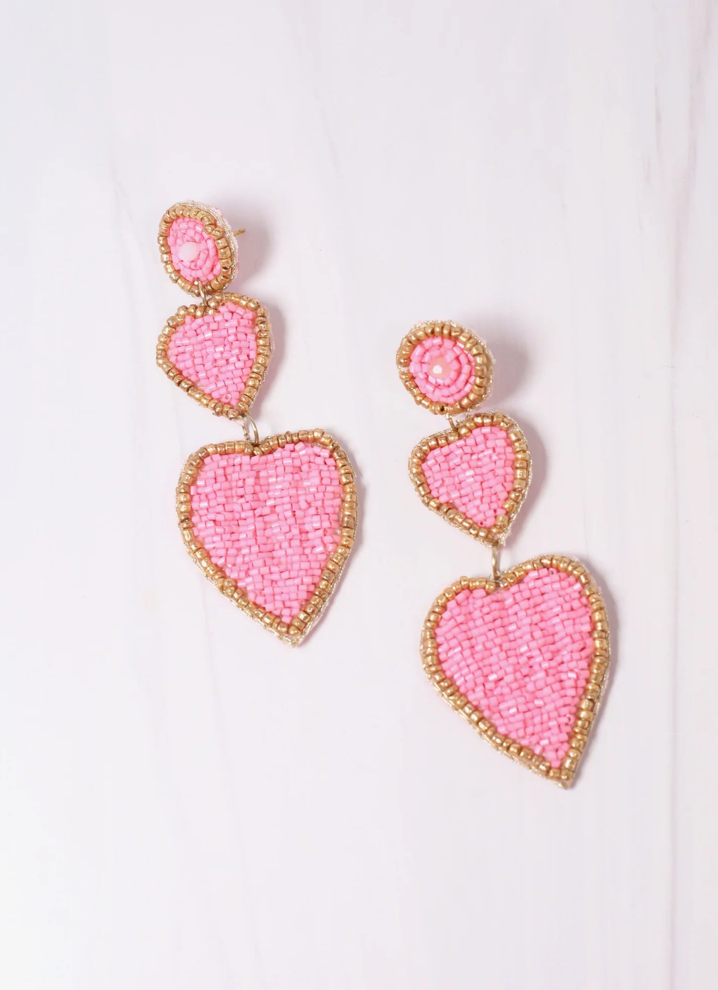 Love Story Beaded Heart Earrings