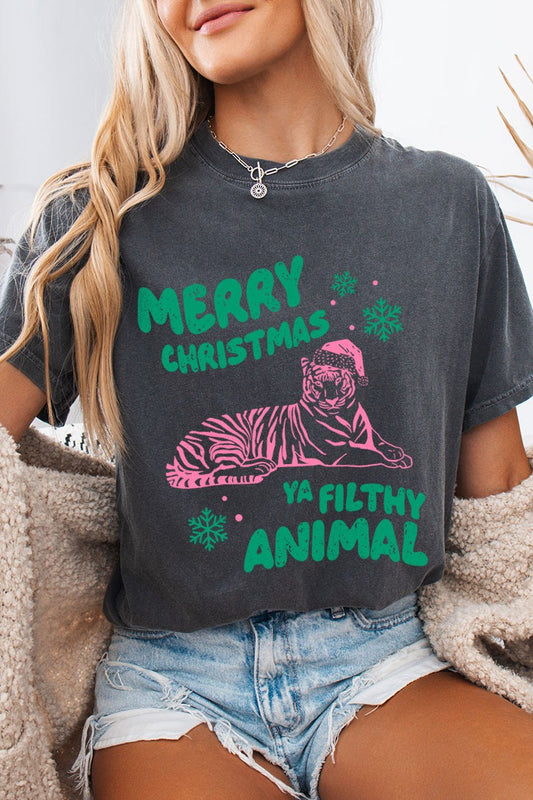 Merry Christmas Ya Filthy Animal Tee