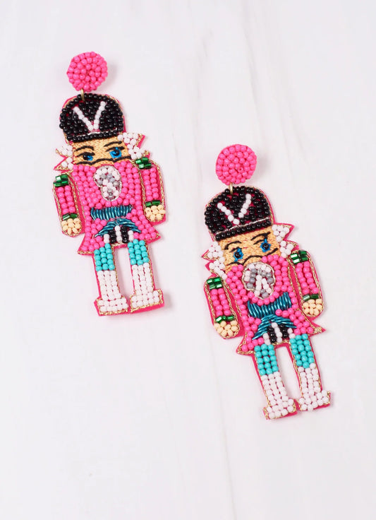 Pink Nutcracker Earrings