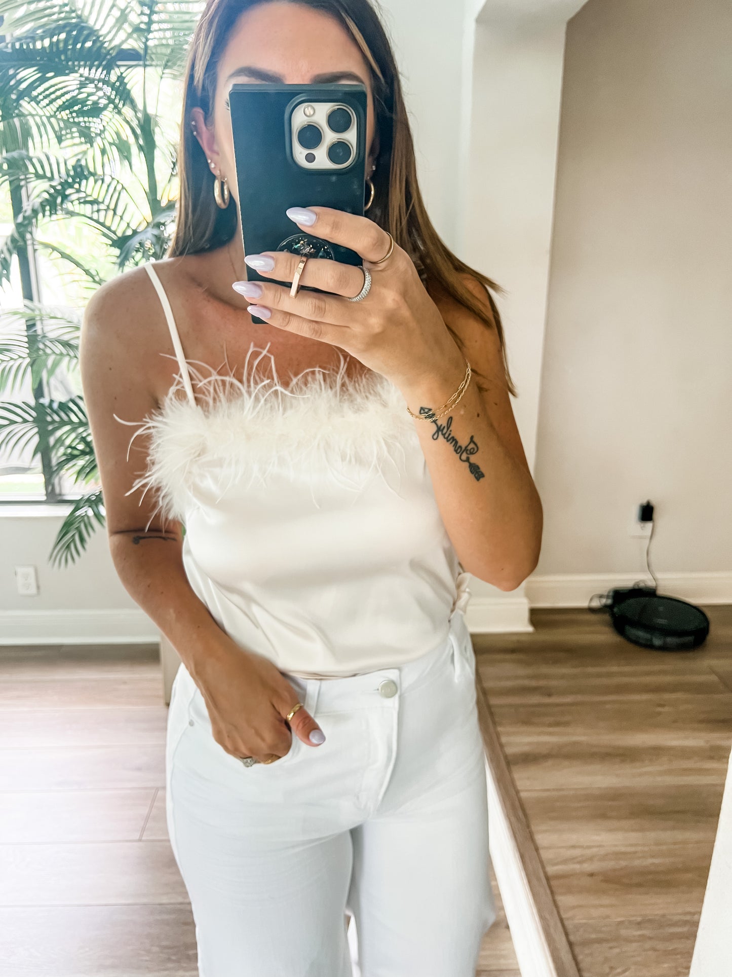 The Faux Feather Cami Top