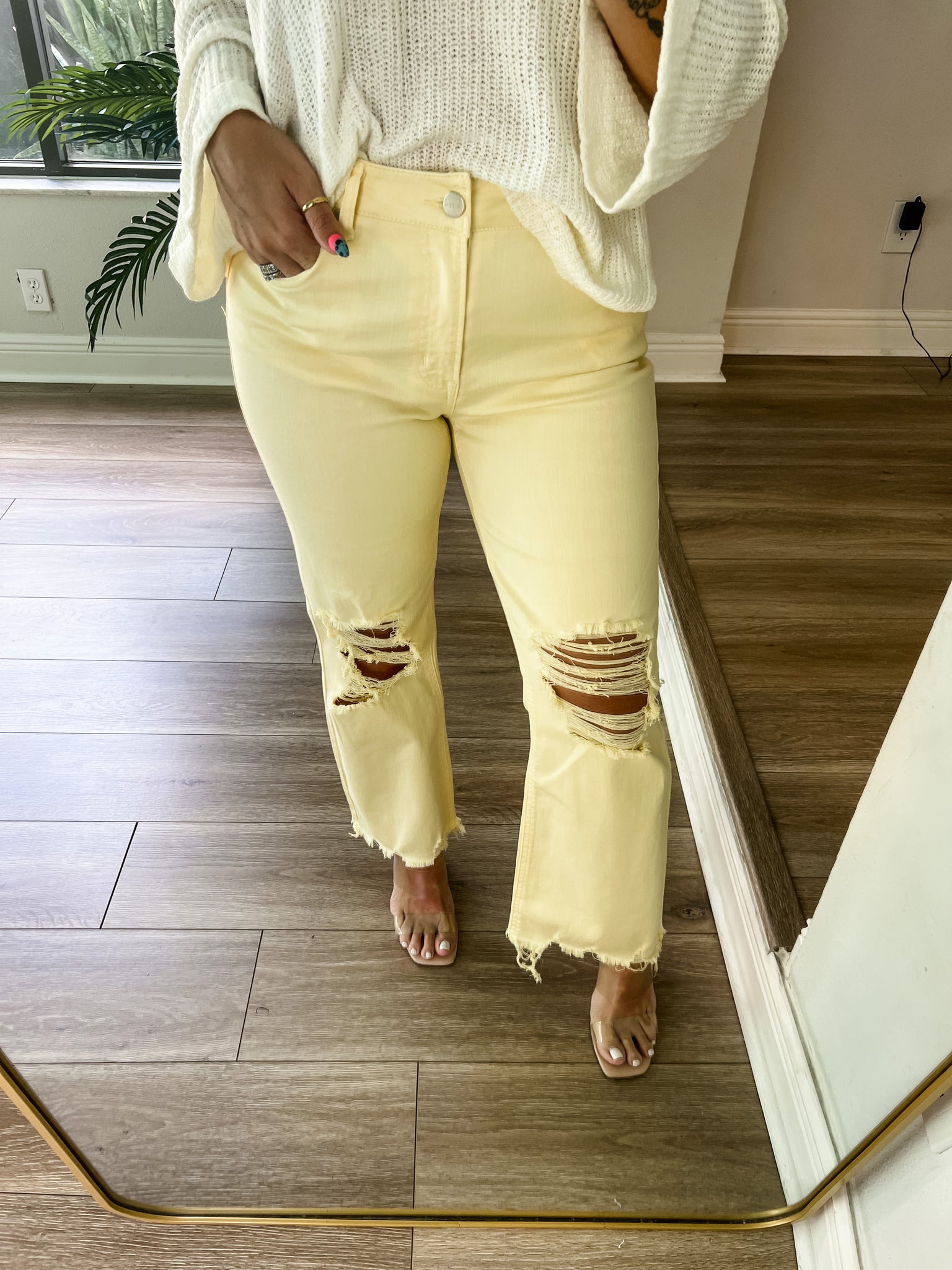 The Yellow Cropped Denim