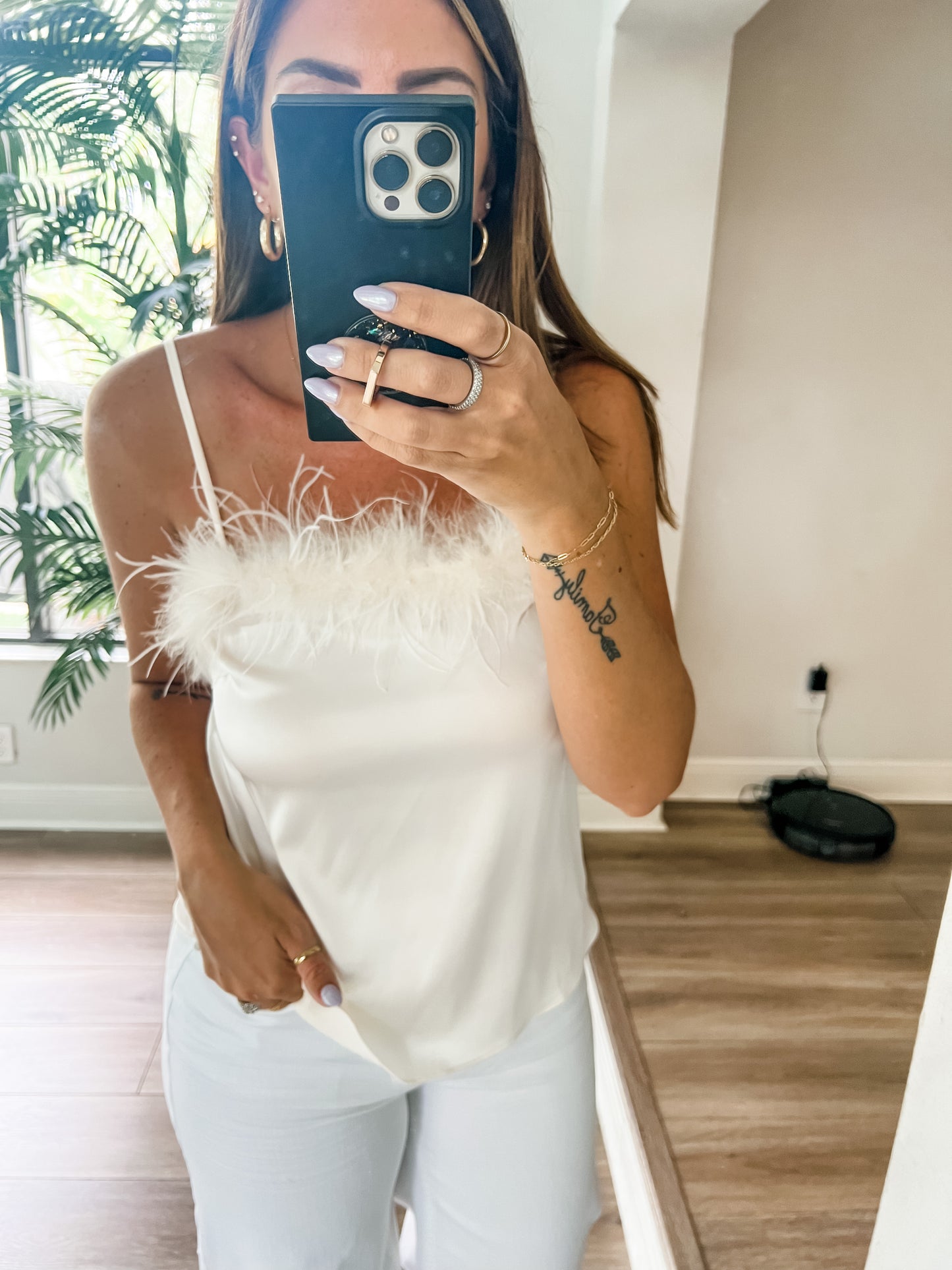 The Faux Feather Cami Top