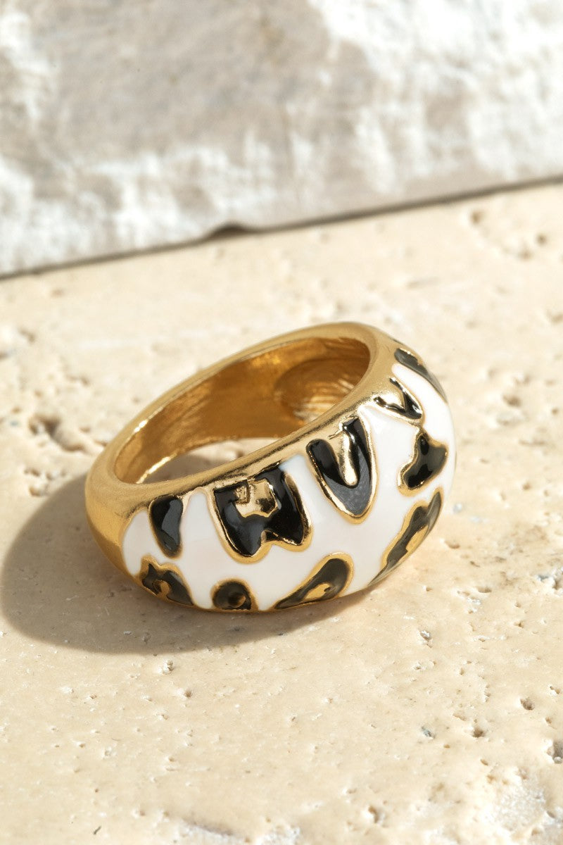 Ivory & Leopard Ring